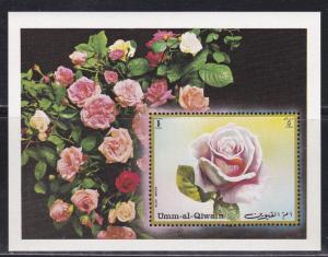 Umm Al Qiwain M# Block 56, Rose Souvenir Sheet, NH