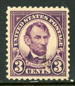 USA 1923 Lincoln 3¢ Violet Sc # 555 MNH W256 
