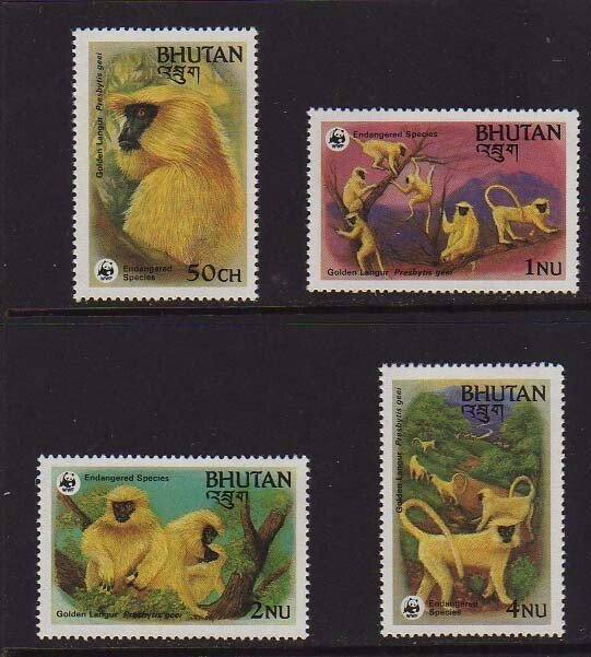 Bhutan 1984 Sc 413-416 WWF set MNH