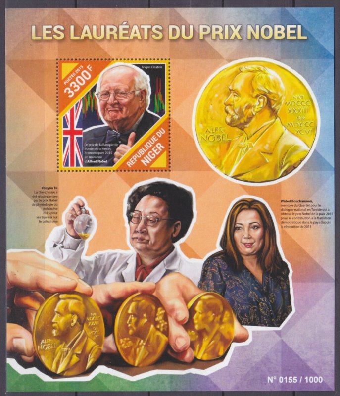 2015 Niger 3946/B493 Nobel Prize laureates 13,00 €