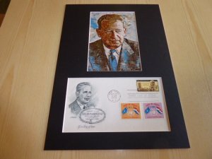 Dag Hammarskjold UN Art Postcard and 1962 USA FDC mount matte size A4