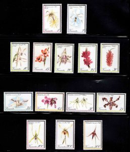 VANUATU Scott 323-336 MNH** Orchid Flower set