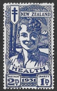 New Zealand B4  1931   2d  semi postal  fvf mint hinged