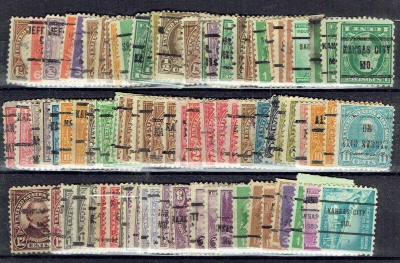 195 Different MISSOURI - Mostly early 20th Cent. Bureau and Local Precancels.