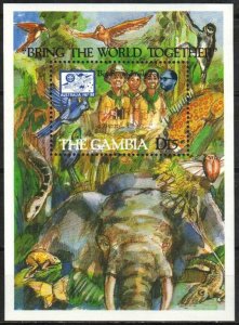 THE GAMBIA SC#397a Scout Jamboree in Australia S/S (1987) MNH