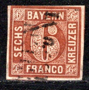 German States Bavaria Scott # 5, used