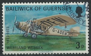 Guernsey 1973 - 3p Air Service - SG85 used