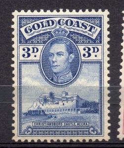 Gold Coast 1938 GVI Early Issue Fine Mint Hinged 3d. 082694