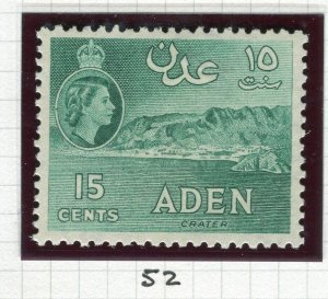 ADEN; 1953 early QEII Pictorial issue Mint hinged Shade of 15c. value