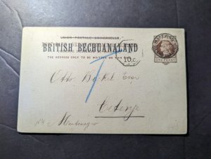 1895 British Bechuanaland Postcard Cover to Cetinje Montenegro