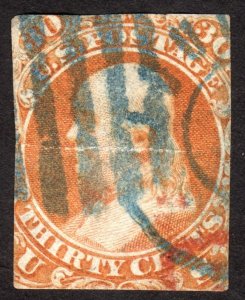 1861, US 30c, Franklin, Used trimmed, Sc 71