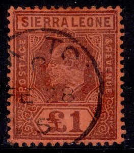 SIERRA LEONE EDVII SG85, purple/red, VERY FINE USED. Cat CDS