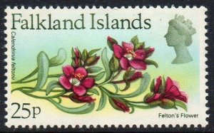 Falkland Islands 1972  25p Felton's Flower MH