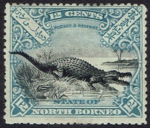 NORTH BORNEO 1897 CROCODILE 12C PERF 13½ - 14