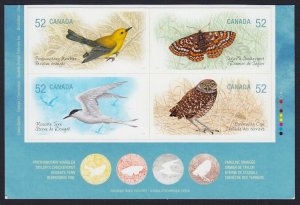 Endangered Species = Lower Block of 4 from Booklet Canada 2008 #2286-2289(a) MNH