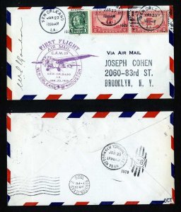 # 650, CAM # 29 First Flight cover, New Orleans, LA to Houston, TX - 1-123-1929