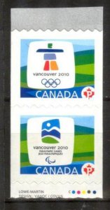 Canada 2009 Olympics Games Vancouver 2010 Emblems Mi. 2527/8 MNH
