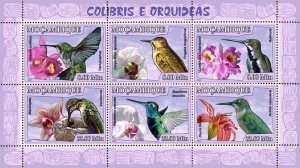 MOZAMBIQUE - 2007 - Hummingbirds & Orchids - Perf 6v Sheet - Mint Never Hinged