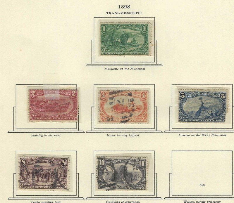 1898 TRANS MISSISIPPI 1c-10c (285-290) USED $142