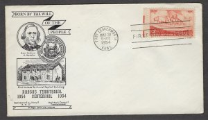 1954 US # 1061 Kansas Centennial Boy Scouts Tr 7 Jayhawks Council BSA FDC