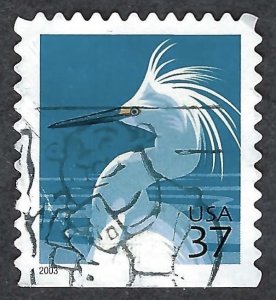 United States #3830 37¢ Snowy Egret (2003). Booklet single. Used.