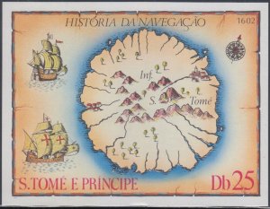 ST THOMAS and PRINCIPE Sc#540 CPL MNH S/S - HISTORY of NAVIGATION