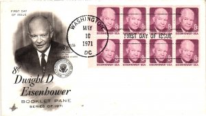 #1395a Dwight D. Eisenhower Booklet Pane – Artcraft Cachet