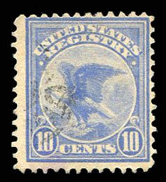 United States, Registration Stamps #F1, 1911 10c ultramarine, used