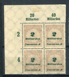 GERMANY; 1923 Oct-Nov Inflation Surcharged MINT MNH 2M. BLOCK SHEET MARGINAL