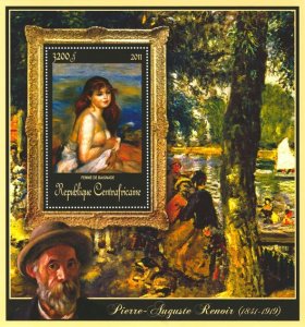 C A R - 2011 - Paintings of P-A. Renoir - Perf Souv Sheet #1 - Mint Never Hinged