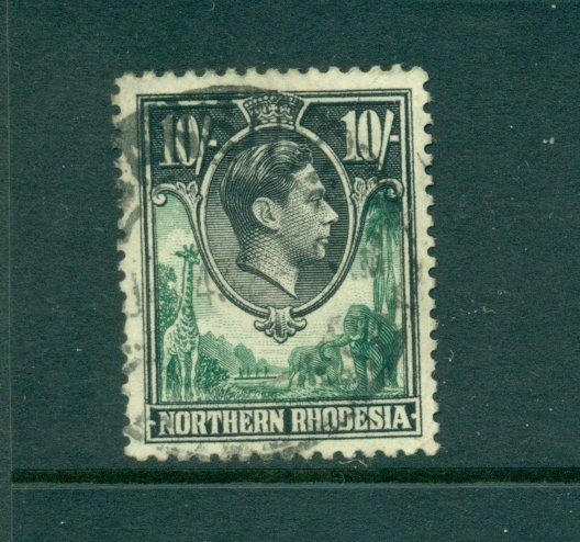 Northern Rhodesia - Sc# 44. 1938 Geo VI 10Sh Used. $32.50.