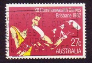 Australia 1982 Sc#843, SG#859 27c Red Boxing Cwlth Games USED.