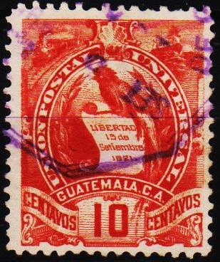 Guatemala.1886 10c S.G.48 Fine Used