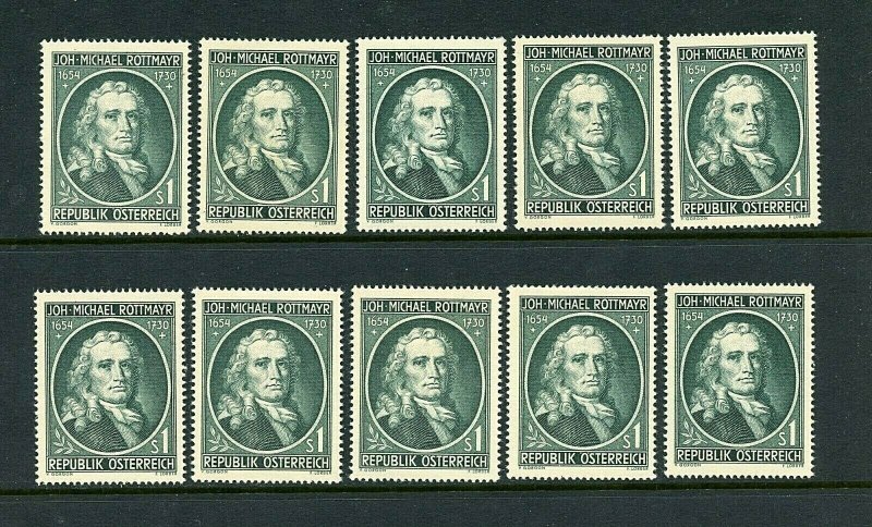 Austria #594 X (10) (AU663) Comp Hohann von Rosenbrunn, M (5) NH (5) MLH,CV$120.