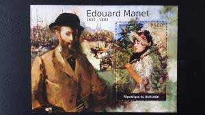 Art - Burundi 2012. - Edouard Manet ** MNH Block