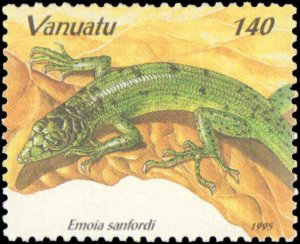 Vanuatu #649-653, Complete Set(5), 1995, Lizards, Never Hinged