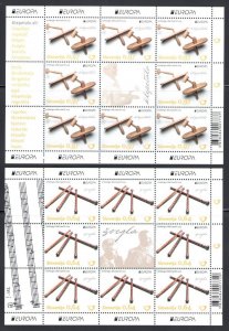 2014 EUROPA CEPT Slovenia, 2 minifoils of 10 val Musical Instruments MNH**