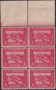 #398 Mint NH, VF, Block of 6, SE (CV $220+) (CV $35 - ID30467) - Joseph Luft