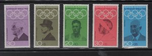 Germany #986/#B434-37 (1968 Olympics set) VFMNH CV $3.65