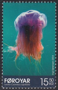 Faroe Islands 2014 MNH Sc #614 15.50k Cyanea capillata Jellyfish