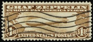 C14, Used VF/XF $1.30 Graf Zeppelin Stamp - BEAUTY! - Stuart Katz