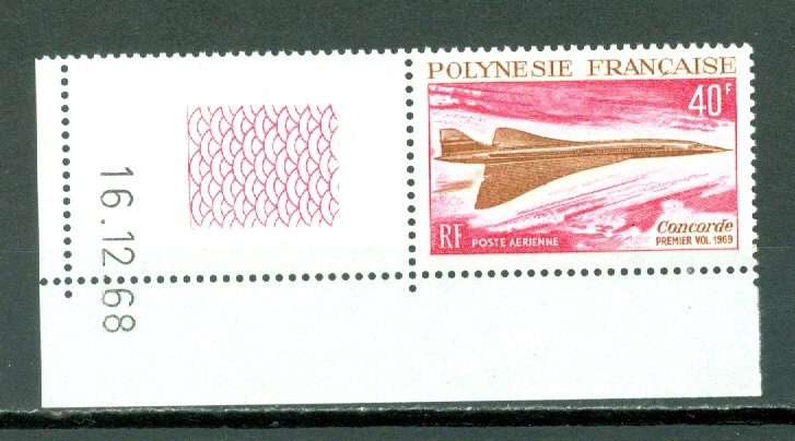 FRENCH POLYNESIA CONCORDE #C50...DATED CORNER STAMP...MNH...$55.00