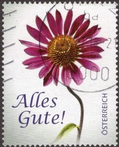 Austria 2422 - Used - (62c) Flower /Best Wishes (2013) (cv $1.60)