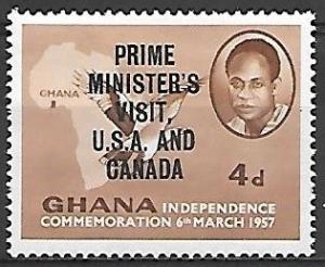 Ghana 1958 Independence, Visit Overprint, 4p, mlh, Scott #30