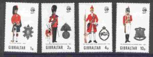 Gibraltar 276-9 MNH Military Uniforms, Crests