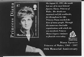 Princess Diana, 10th Anniv.,  S/S 1, MONT07009