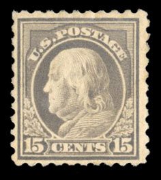1910-30 #437 Cat$120, 1914 15c gray, unused (regummed), small faults