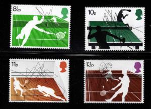 Great Britain Scott 802-805 MNH** 1977 Racket Sports set