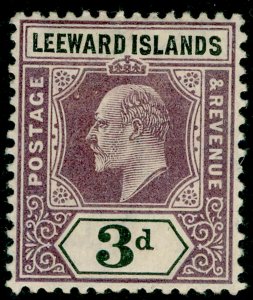 LEEWARD ISLANDS SG33, 3d dull purple & black, LH MINT. Cat £23. 