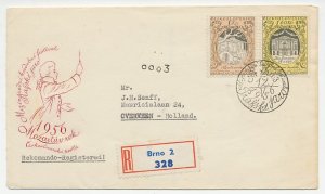 Registered cover / Postmark Poland 1956 Mozart - Composer